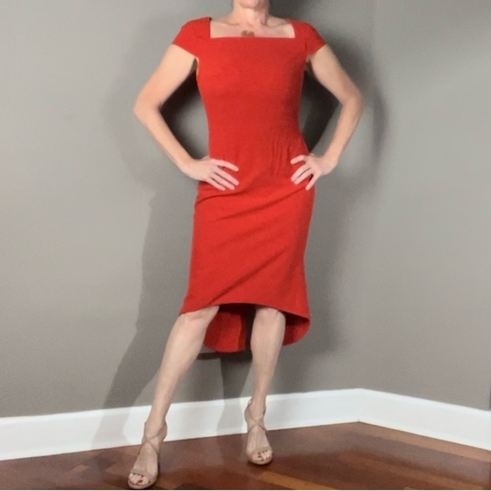 Black Halo High low Sheath Dress Sz 8 - great condition